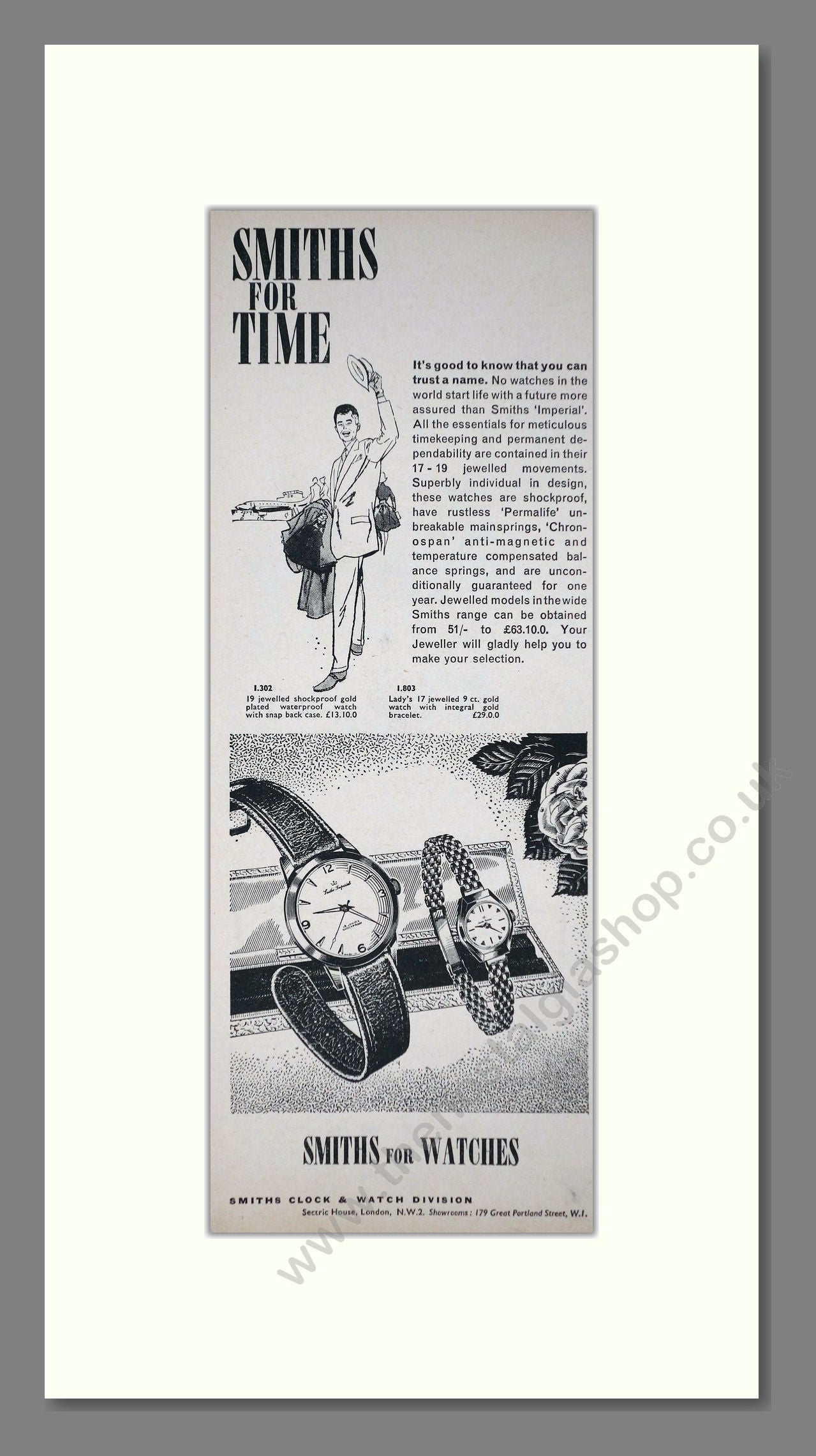 Smiths Watches. Original Advert 1960 (ref AD400236)