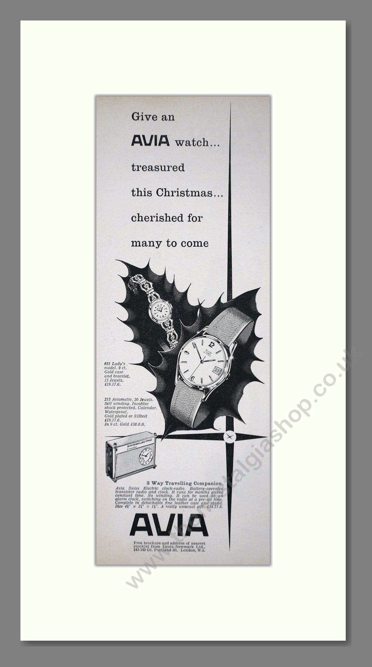 Avia Watches. Original Advert 1961 (ref AD400239)