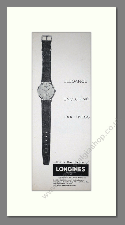 Longines Watches. Original Advert 1961 (ref AD400249)