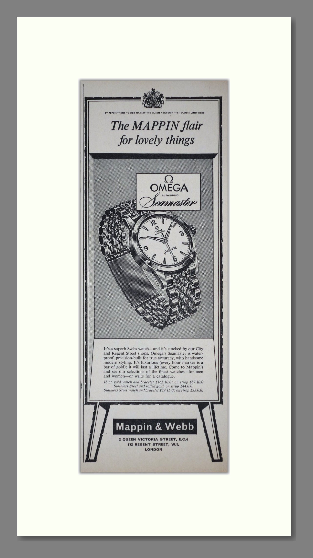 Omega Seamaster Watch. Original Advert 1961 (ref AD400261)