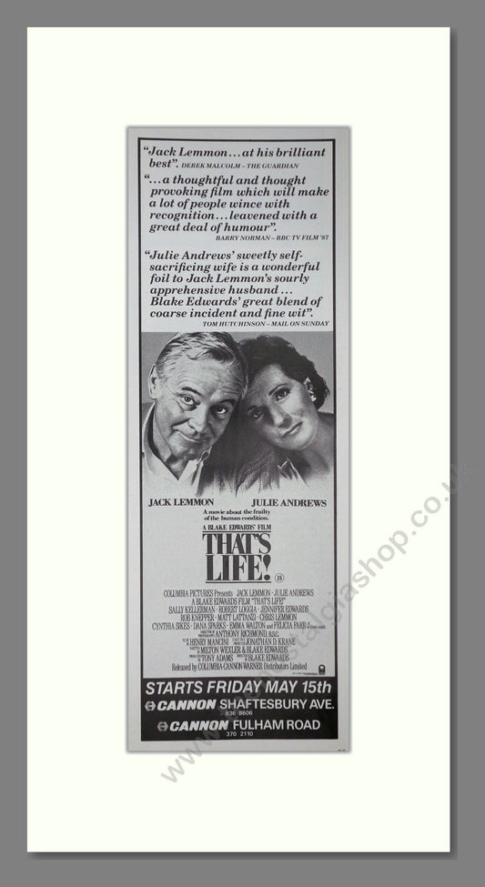 That's Life. Jack Lemmon. Original Advert 1987 (ref AD400182)