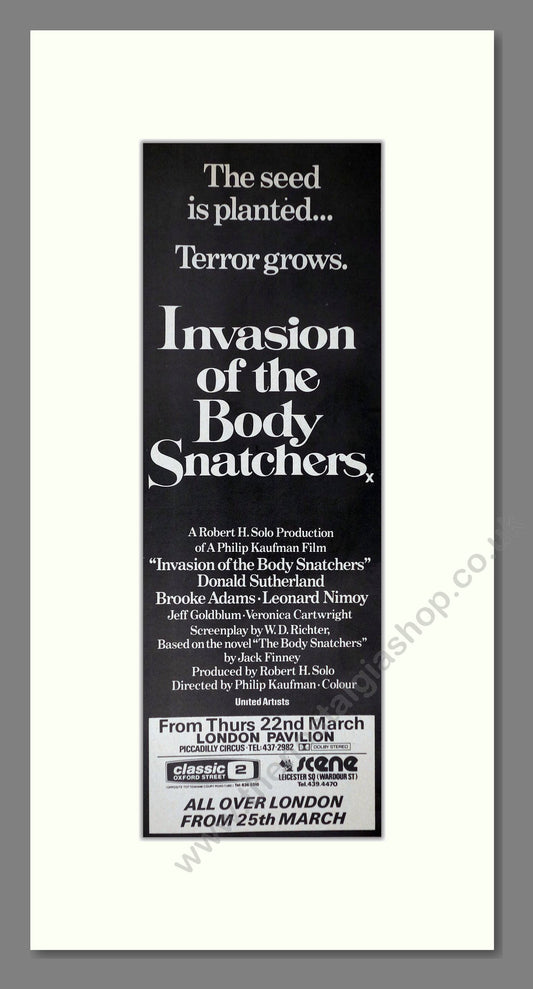 Invasion Of The Body Snatchers. Original Advert 1979 (ref AD400208)