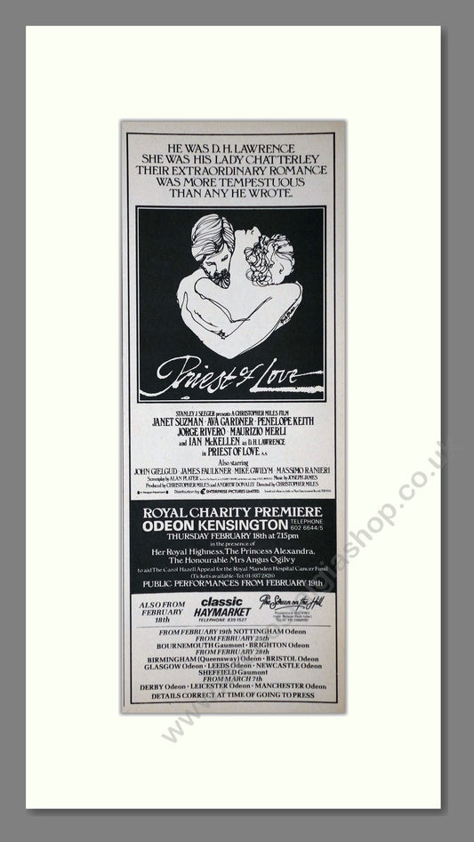 Priest Of Love. Original Advert 1982 (ref AD400272)