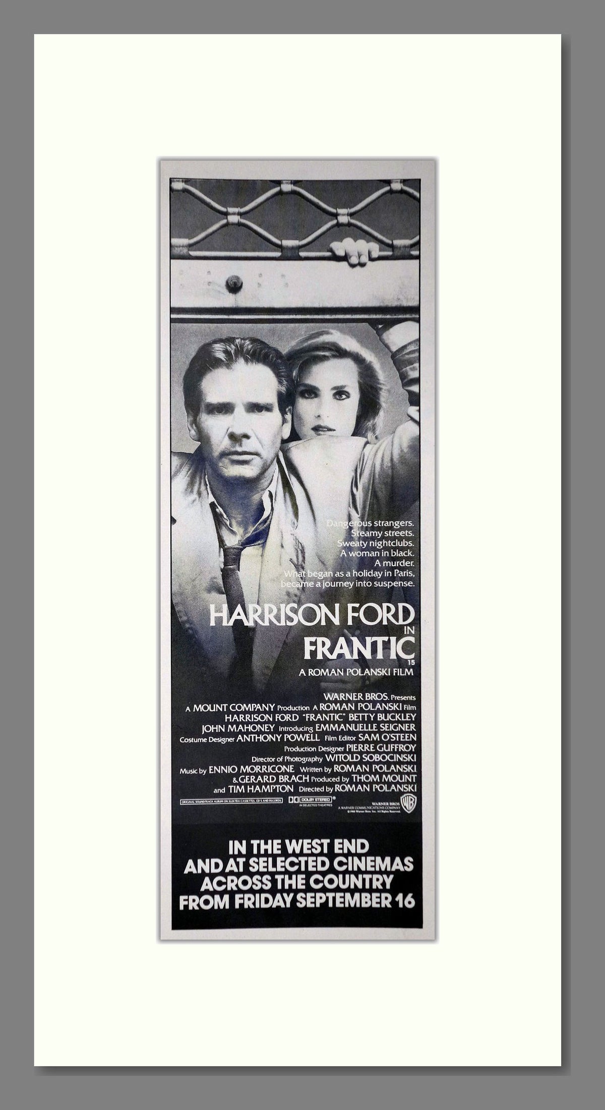 Frantic. Original Advert 1988 (ref AD400273)
