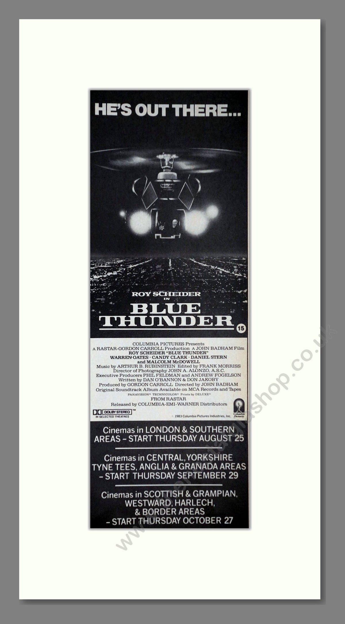 Blue Thunder. Original Advert 1983 (ref AD400279)