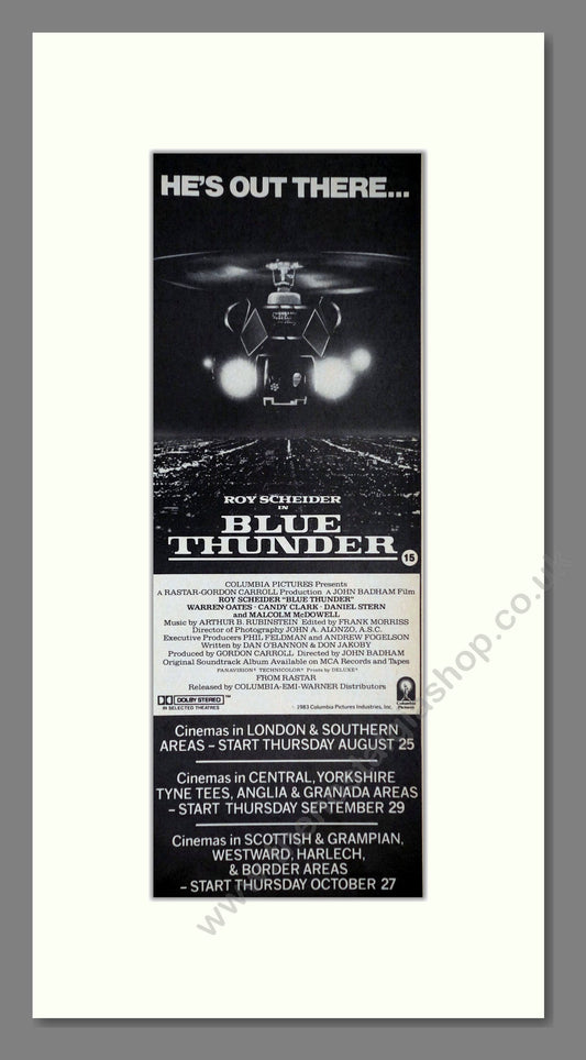 Blue Thunder. Original Advert 1983 (ref AD400279)
