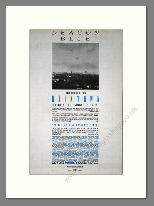 Deacon Blue - Raintown. Vintage Advert 1987 (ref AD20802)