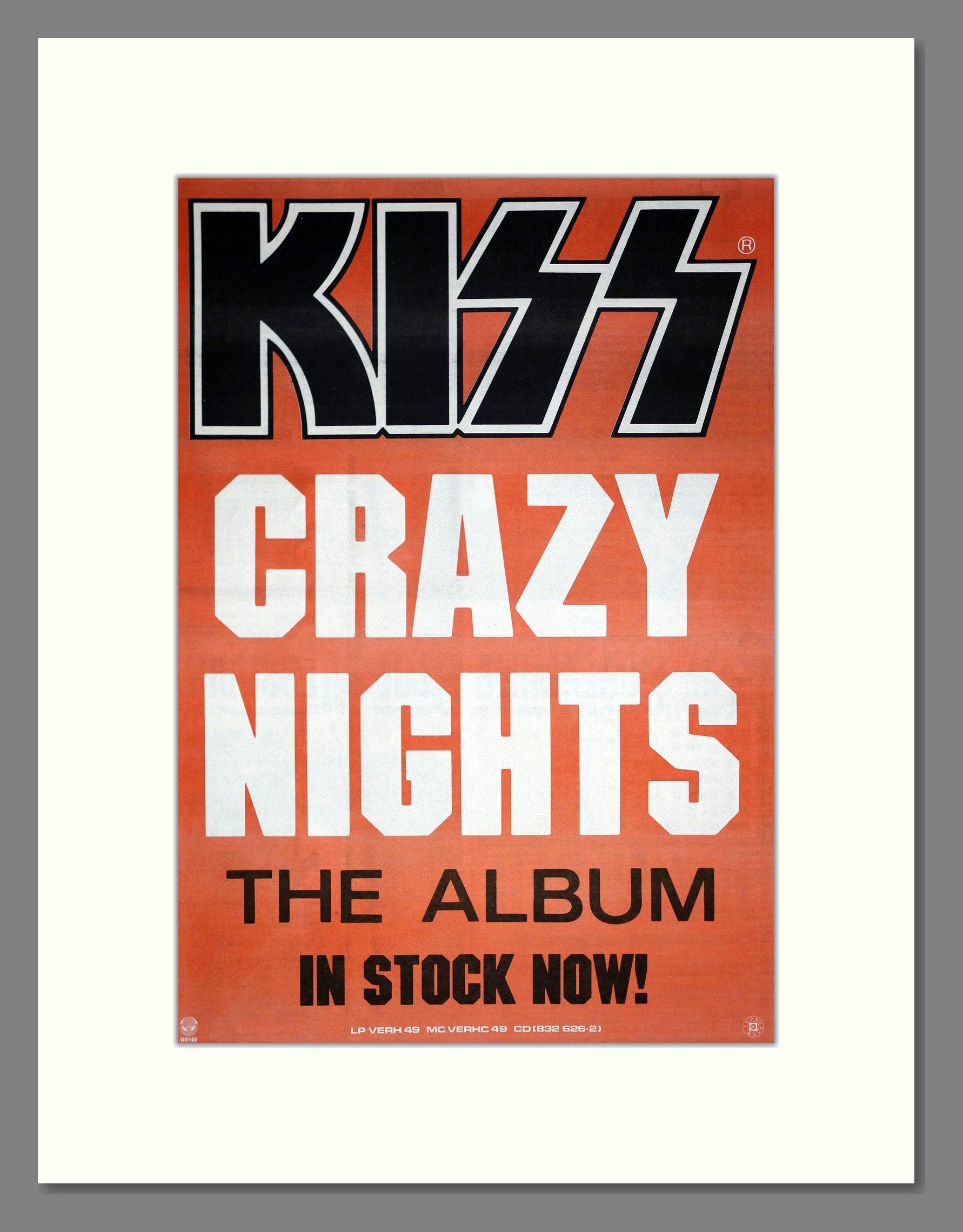 Kiss - Crazy Nights. Vintage Advert 1987 (ref AD20806)