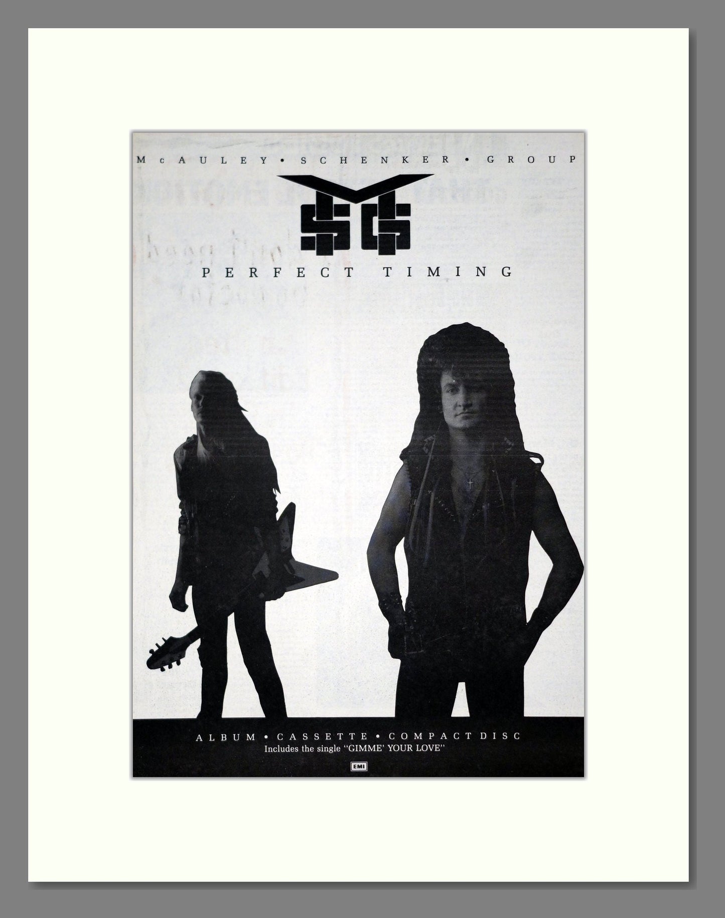 McAuley Schenker Group - Perfect Timing. Vintage Advert 1987 (ref AD20807)
