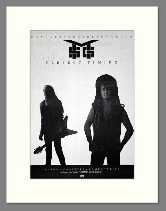 McAuley Schenker Group - Perfect Timing. Vintage Advert 1987 (ref AD20807)