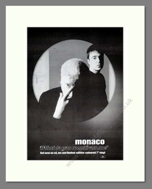 Monaco - What Do You Want From Me. Vintage Advert 1997 (ref AD20820)