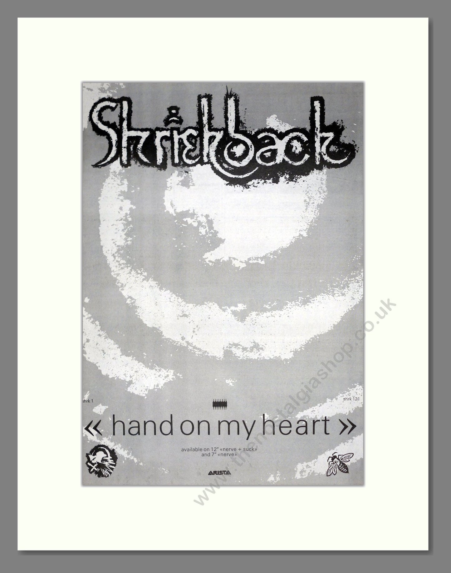 Shriekback - Hand On My Heart. Vintage Advert 1984 (ref AD20824)