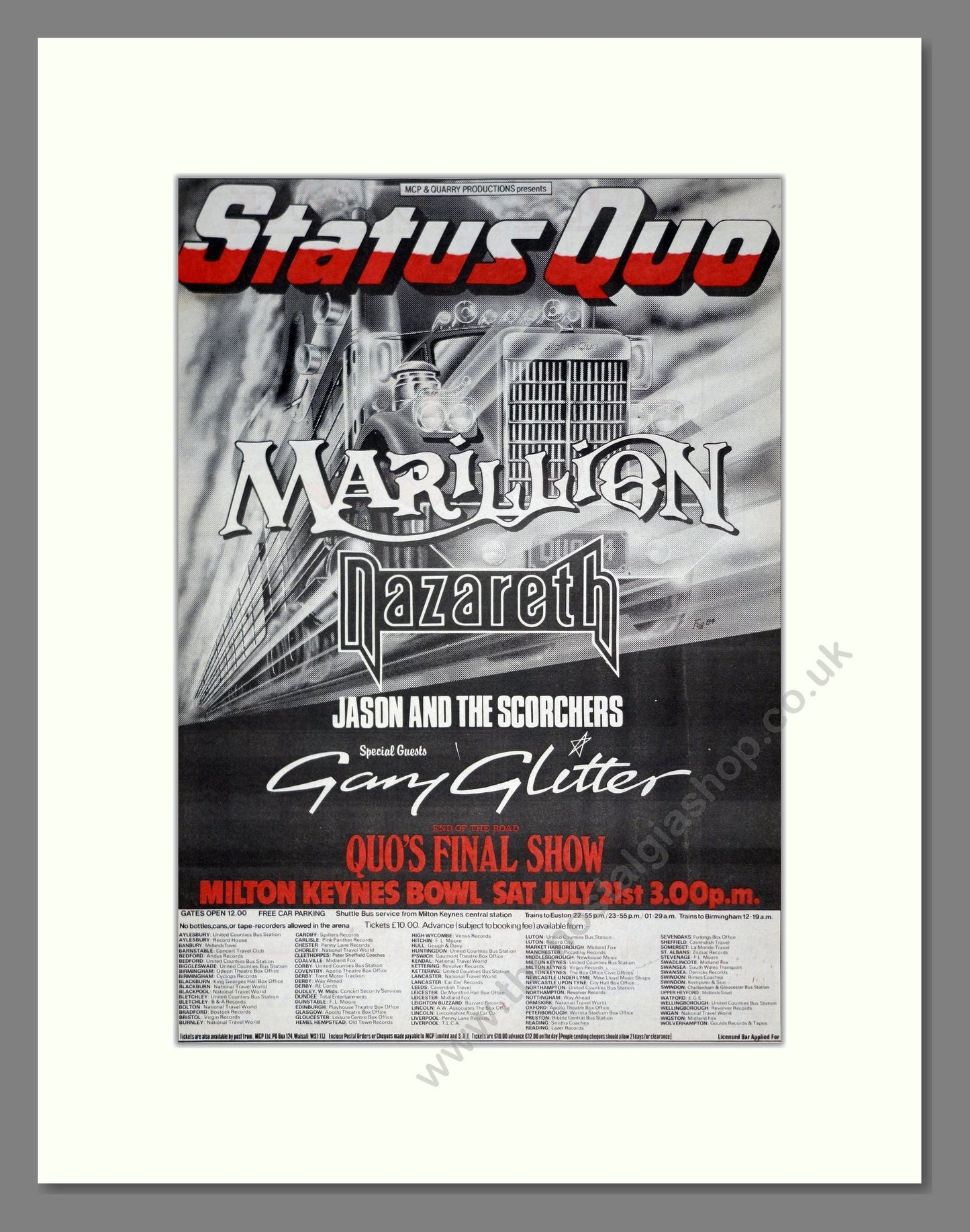 Status Quo - MK Bowl Final Show. Vintage Advert 1984 (ref AD20826)