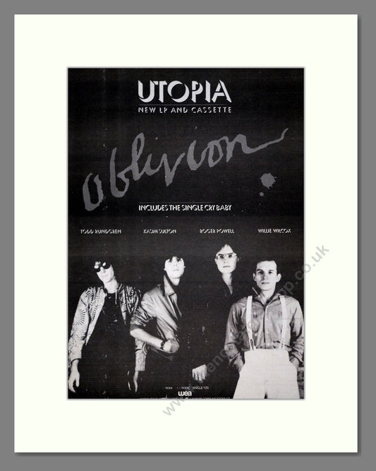 Utopia - Oblivion. Vintage Advert 1984 (ref AD20829)