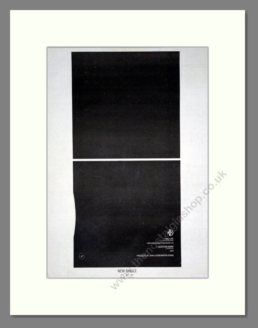 Public Image Limited - Bad Life. Vintage Advert 1984 (ref AD20833)