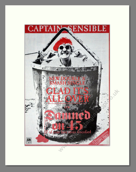 Captain Sensible - Glad It's All Over. Vintage Advert 1984 (ref AD20840)