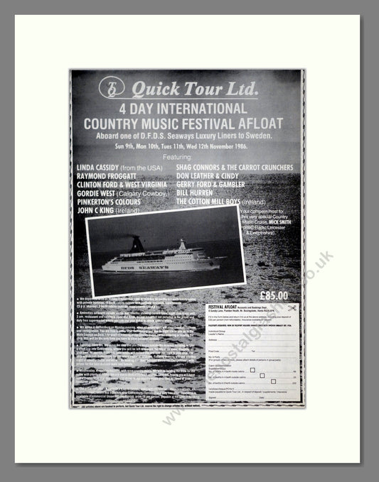International Country Music Festival - Sweden. Vintage Advert 1986 (ref AD20848)