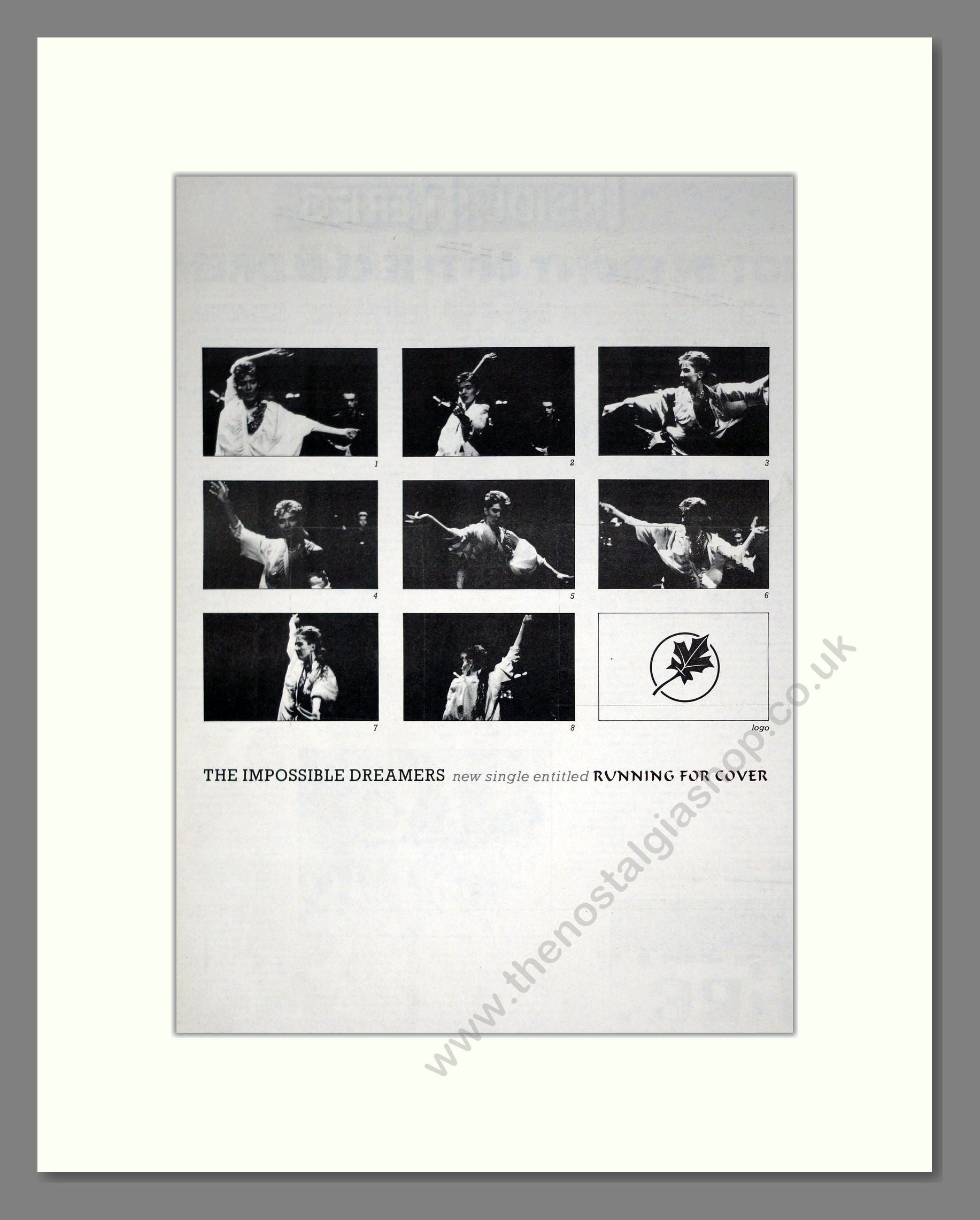 Impossible Dreamers (The) - Running For Cover. Vintage Advert 1987 (ref AD20855)