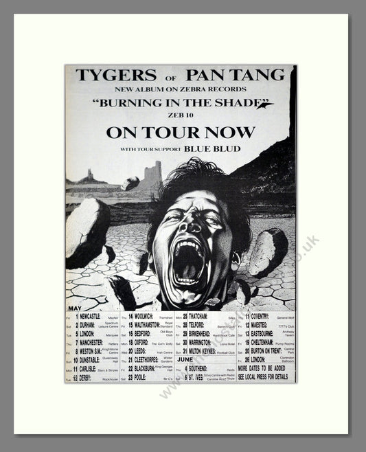 Tygers Of Pan Tang - Burning In The Shade. Vintage Advert 1987 (ref AD20861)