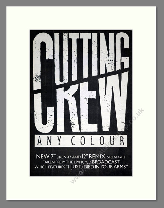 Cutting Crew - Any Colour. Vintage Advert 1987 (ref AD20868)