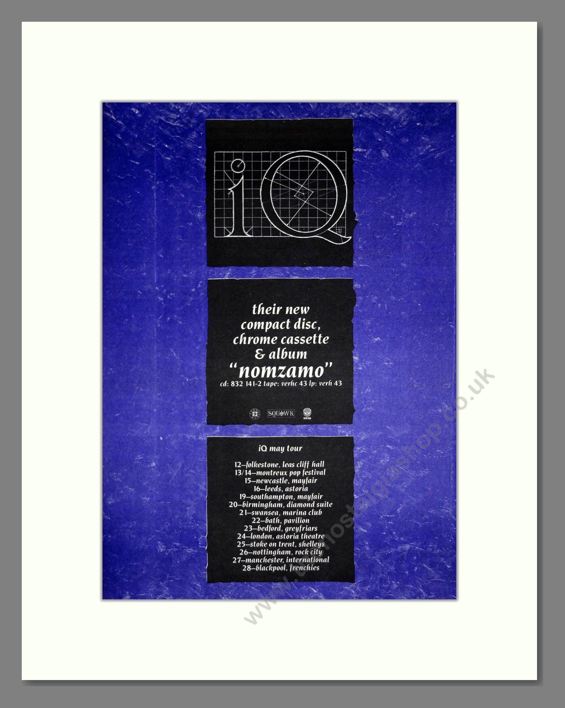 iQ - Nomzamo. Vintage Advert 1987 (ref AD20869)