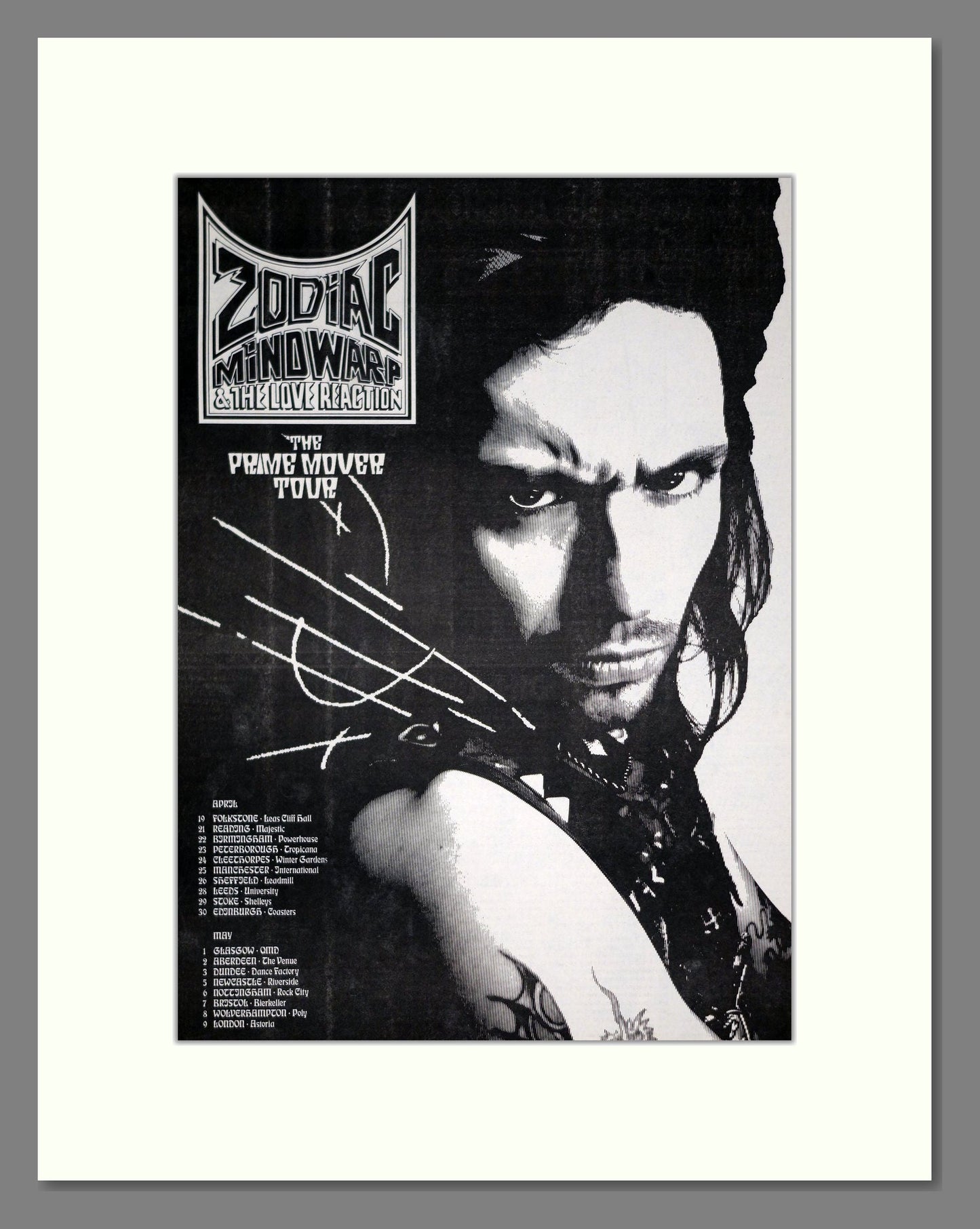 Zodiac Mindwarp - Prime Mover Tour. Vintage Advert 1987 (ref AD20872)