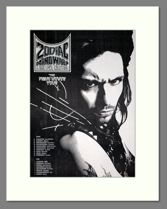 Zodiac Mindwarp - Prime Mover Tour. Vintage Advert 1987 (ref AD20872)