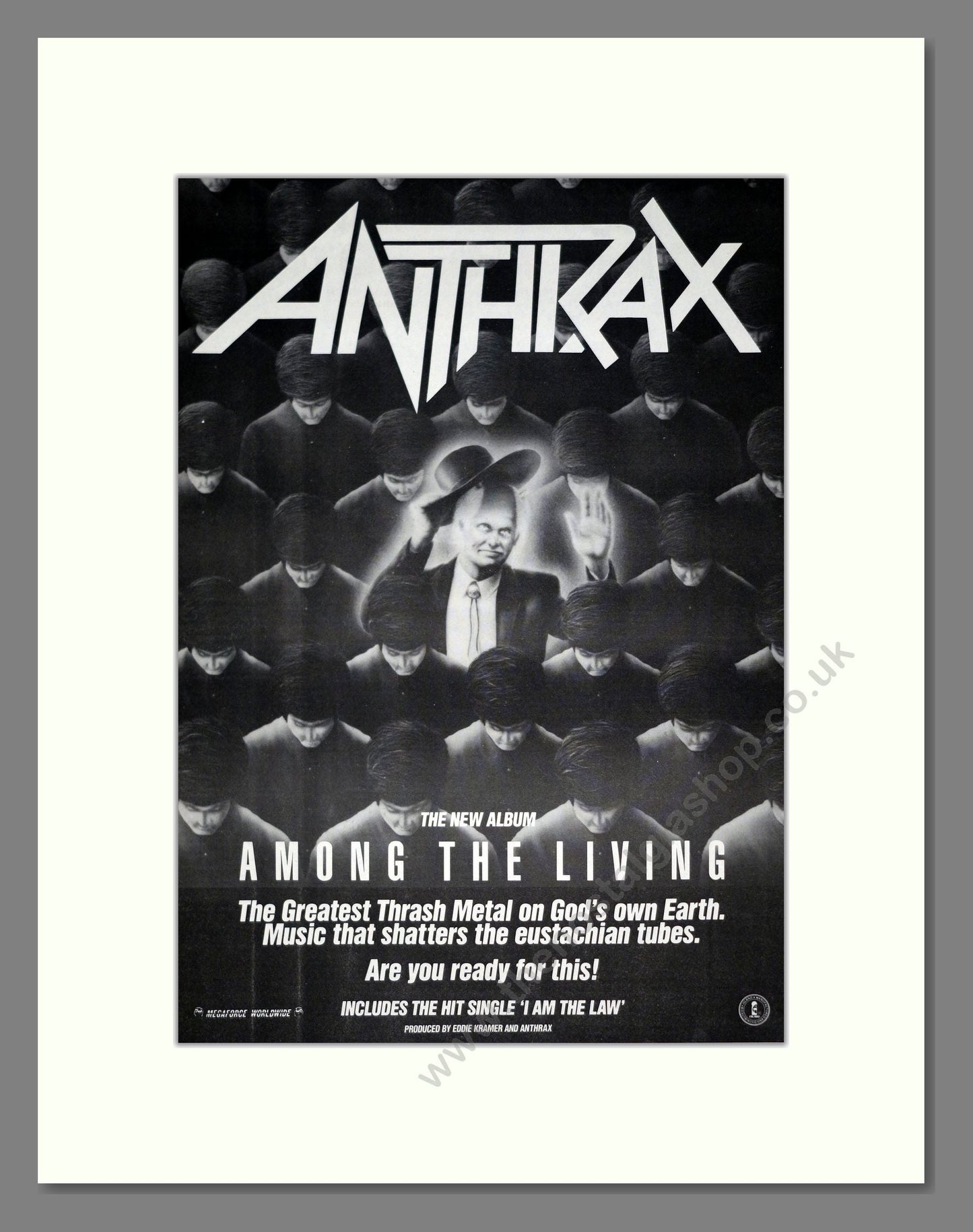 Anthrax - Among The Living. Vintage Advert 1987 (ref AD20873)
