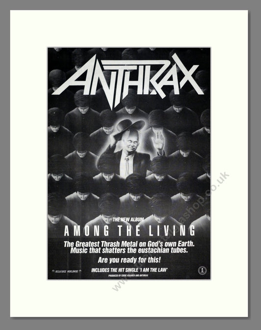 Anthrax - Among The Living. Vintage Advert 1987 (ref AD20873)