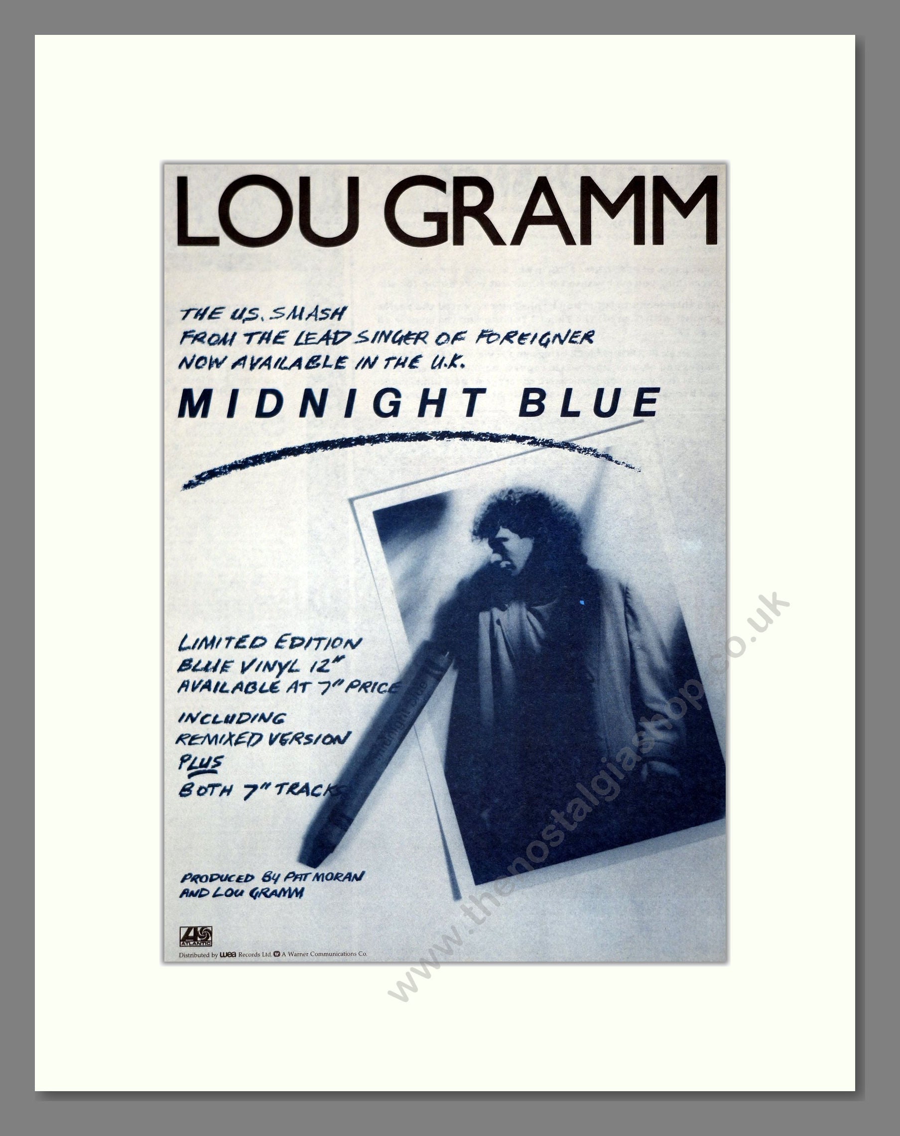 Lou Gramm - Midnight Blue. Vintage Advert 1987 (ref AD20875)