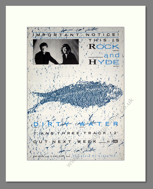 Rock And Hyde - Dirty Water. Vintage Advert 1987 (ref AD20878)