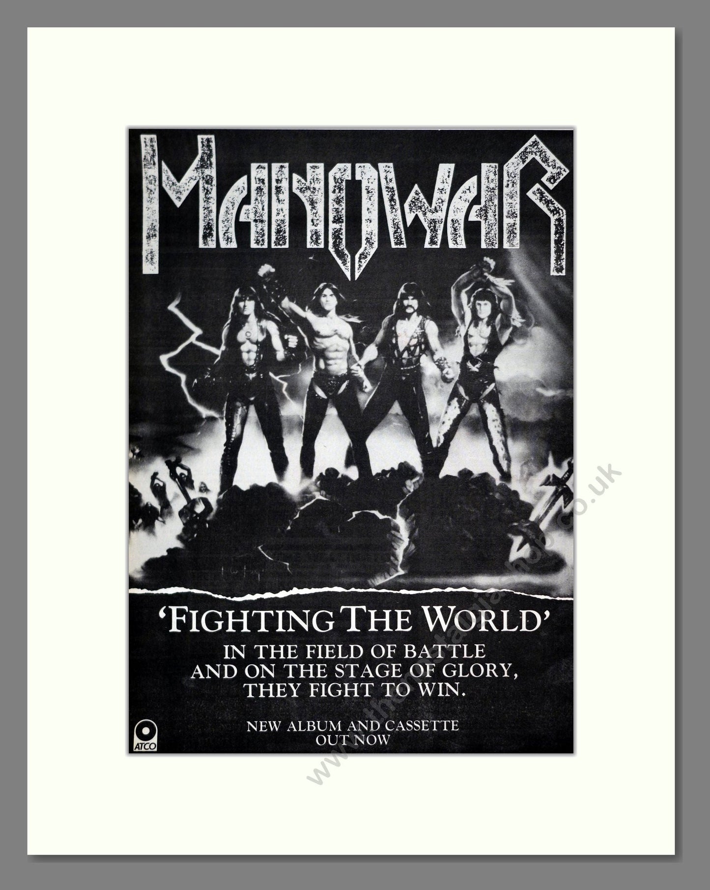 Manowar - Fighting The World. Vintage Advert 1987 (ref AD20880)