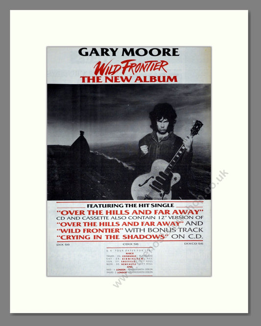 Gary Moore - Wild Frontier. Vintage Advert 1987 (ref AD20881)