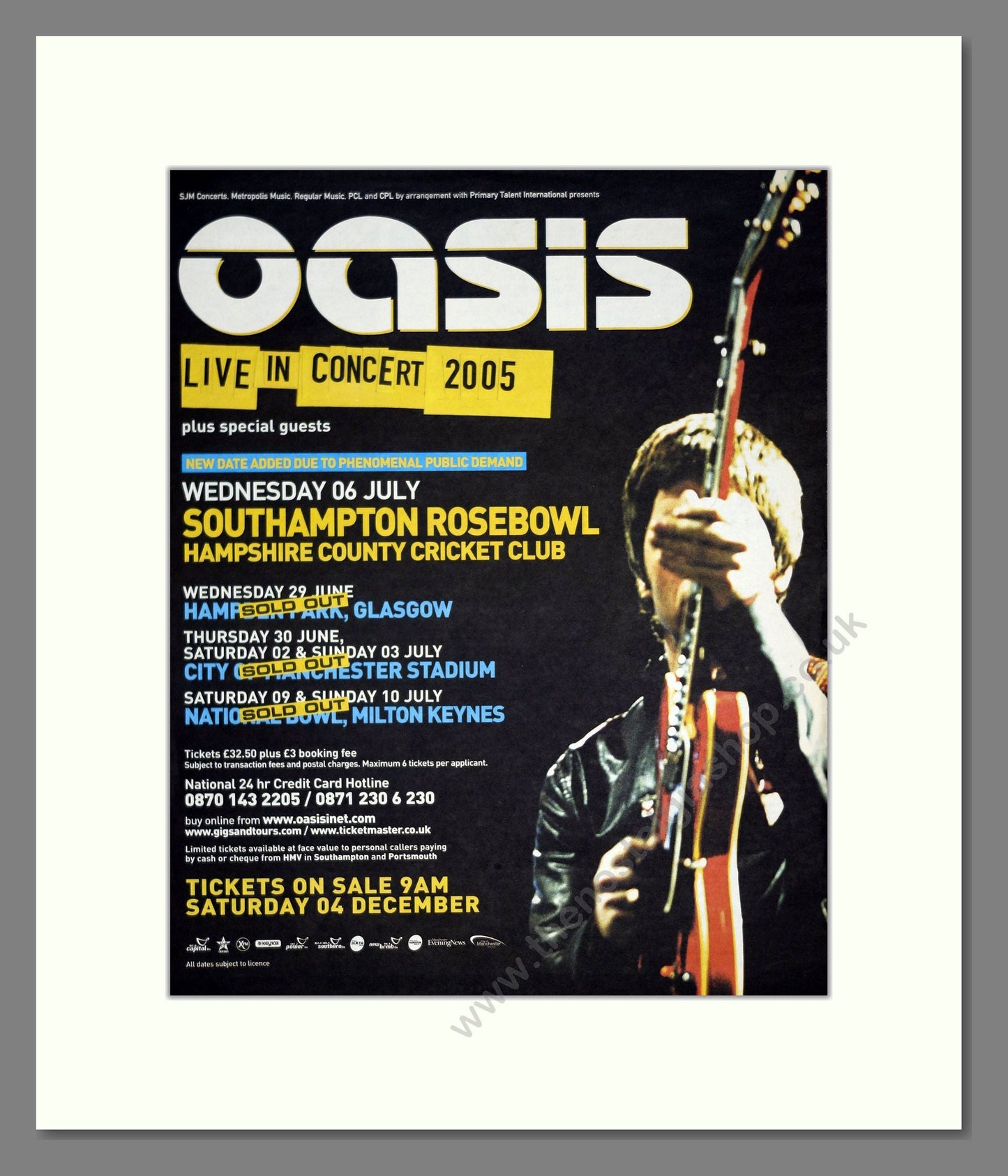 Oasis - UK Tour. Vintage Advert 2005 (ref AD20885)