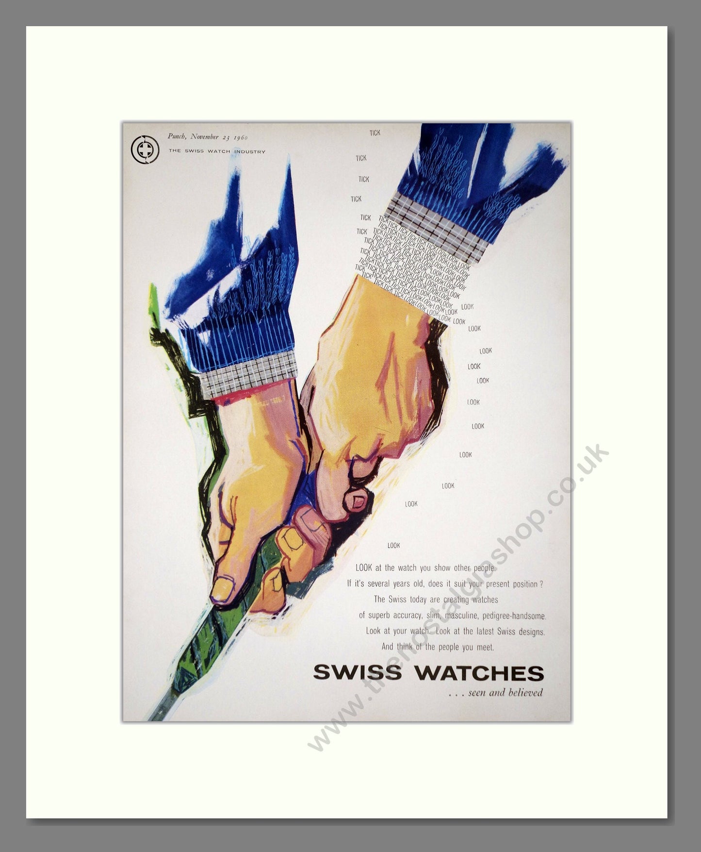 Swiss Watches - Seen And Believed. Vintage Advert 1960 (ref AD64247)
