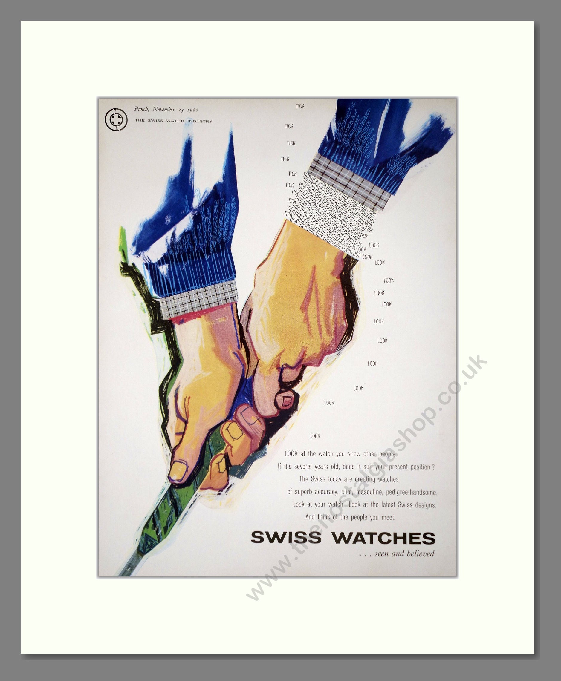 Swiss Watches - Seen And Believed. Vintage Advert 1960 (ref AD64247)