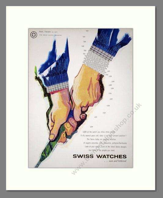 Swiss Watches - Seen And Believed. Vintage Advert 1960 (ref AD64247)
