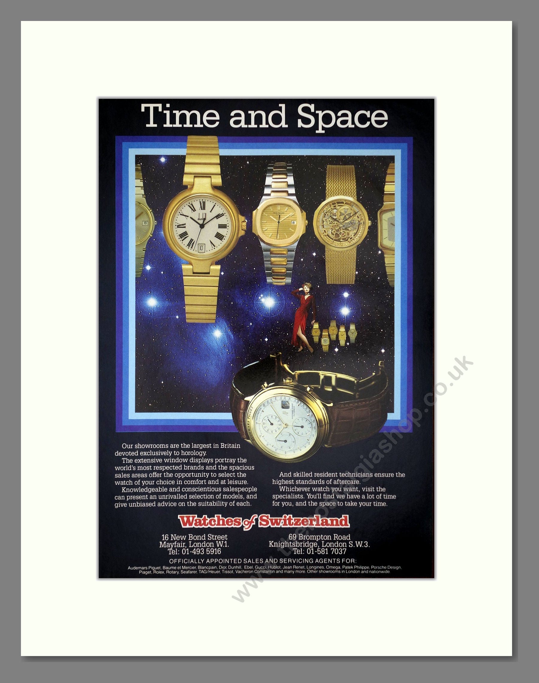 Watches Of Switzerland - Various Watches. Vintage Advert 1988 (ref AD64250)