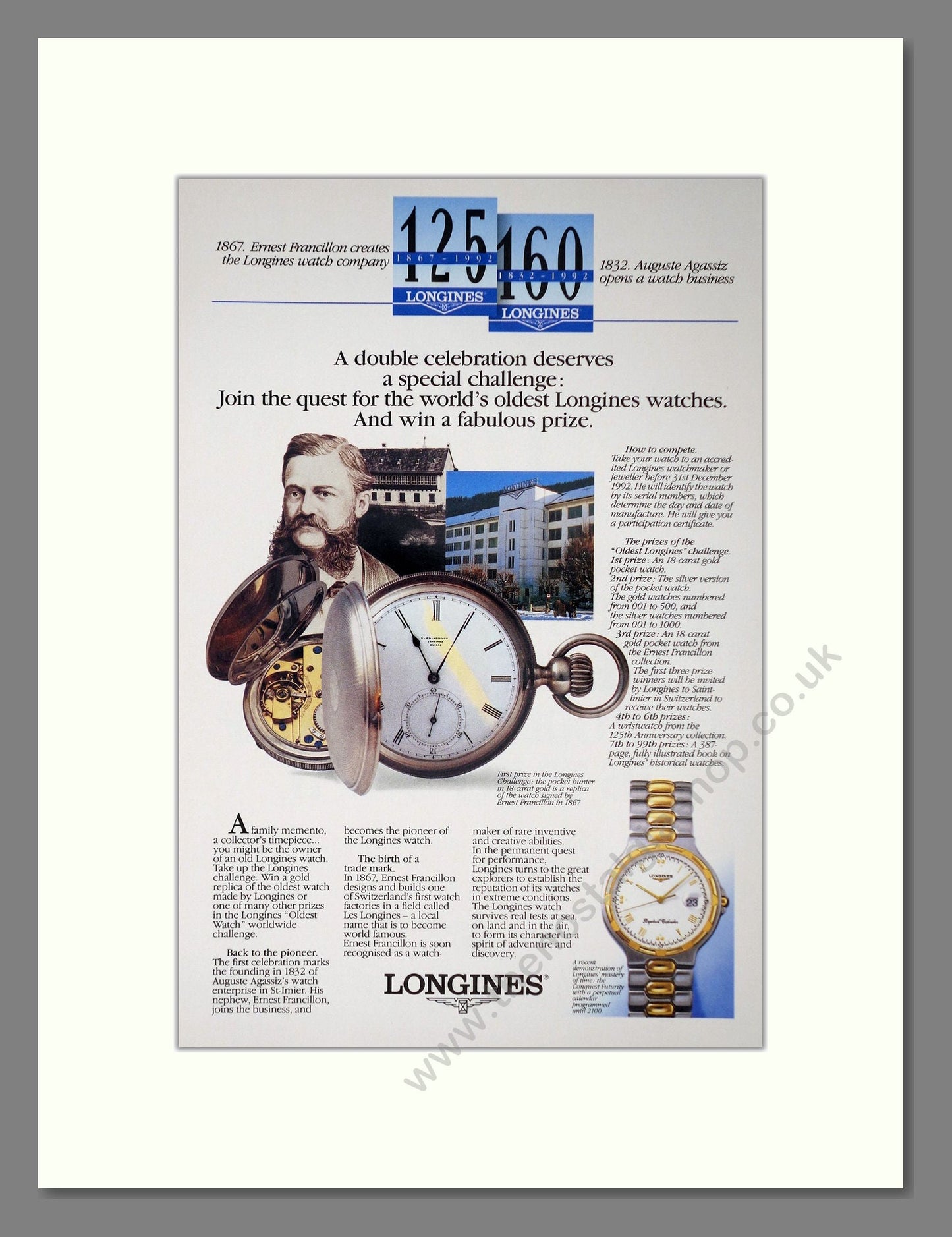 Longines - Pocket Humter. Vintage Advert 1992 (ref AD64271)