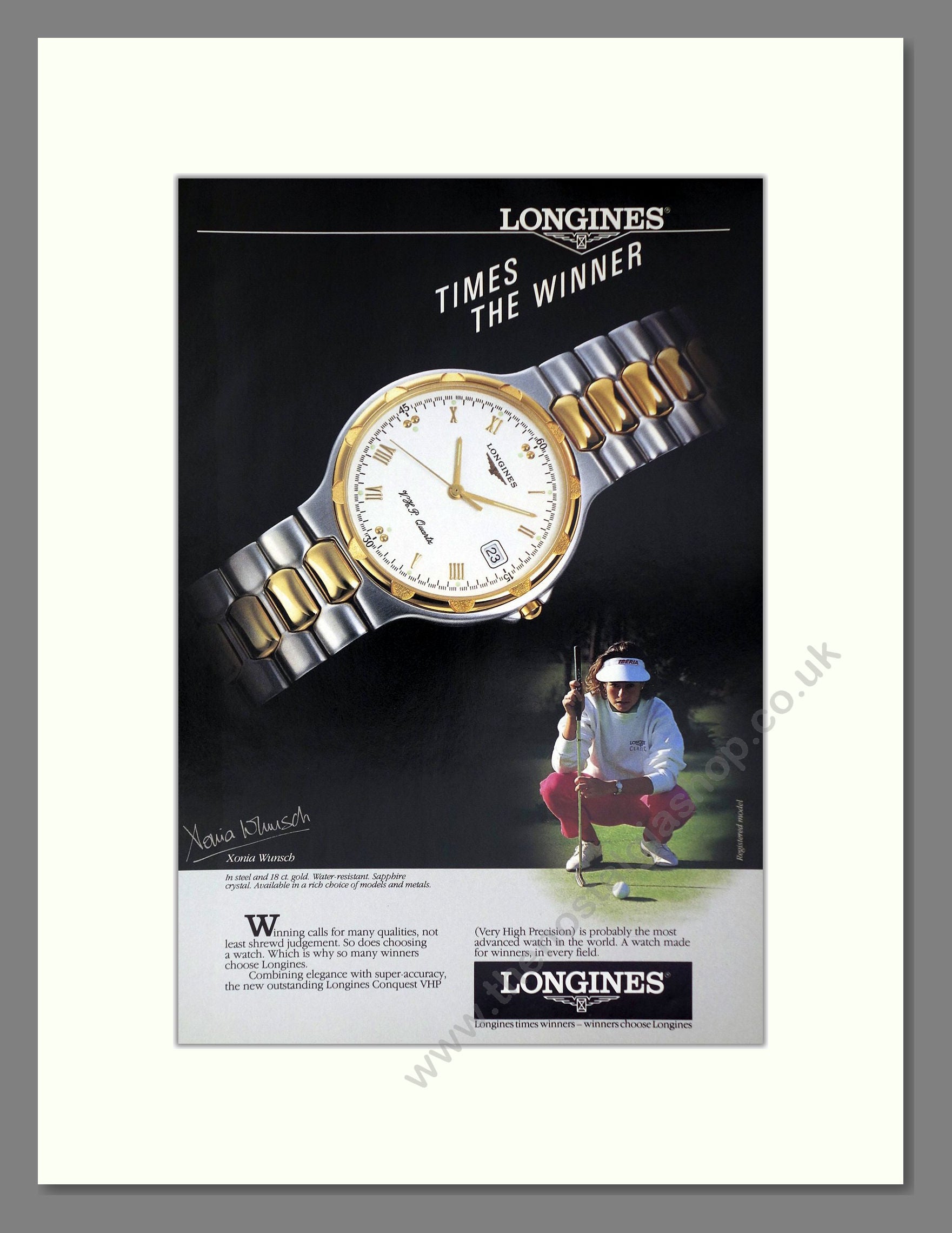 Longines - VHP Quartz. Vintage Advert 1991 (ref AD64272)