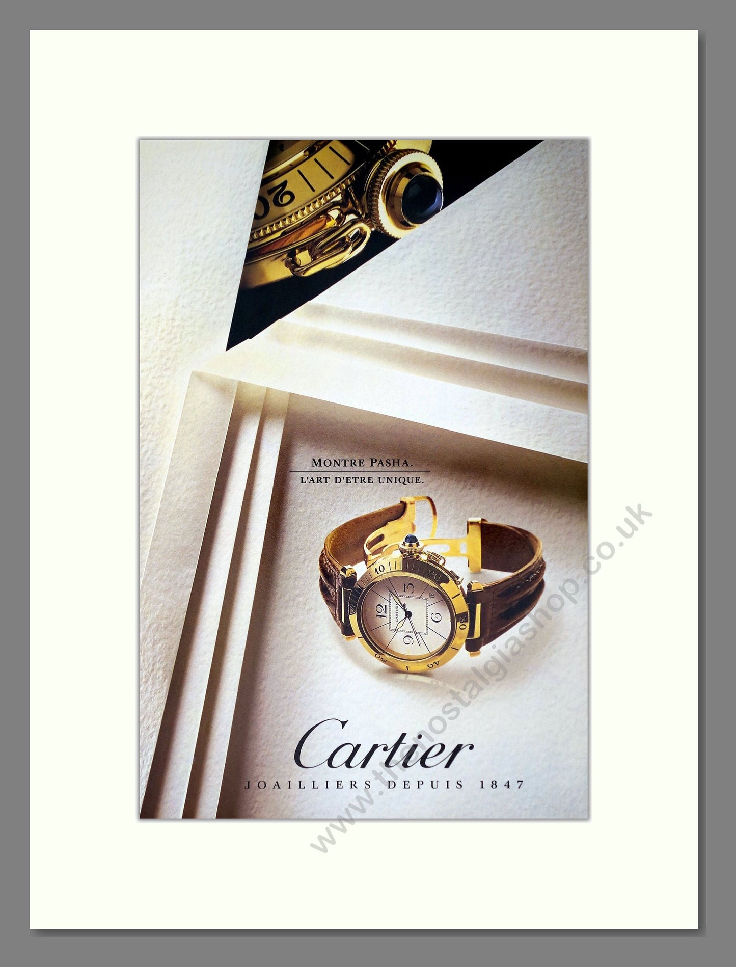 Cartier - Montre Pasha. Vintage Advert 1992 (ref AD64276)