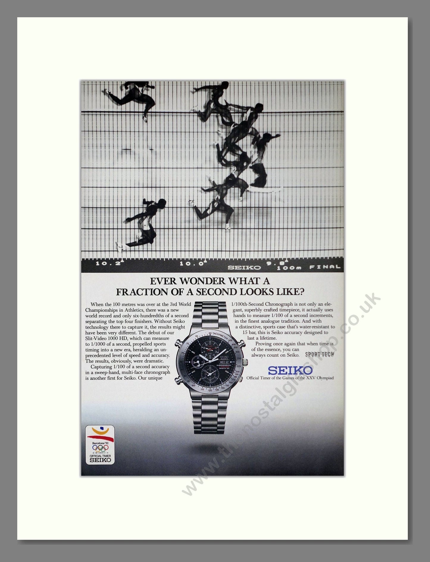 Seiko - Chronograph. Vintage Advert 1992 (ref AD64285)