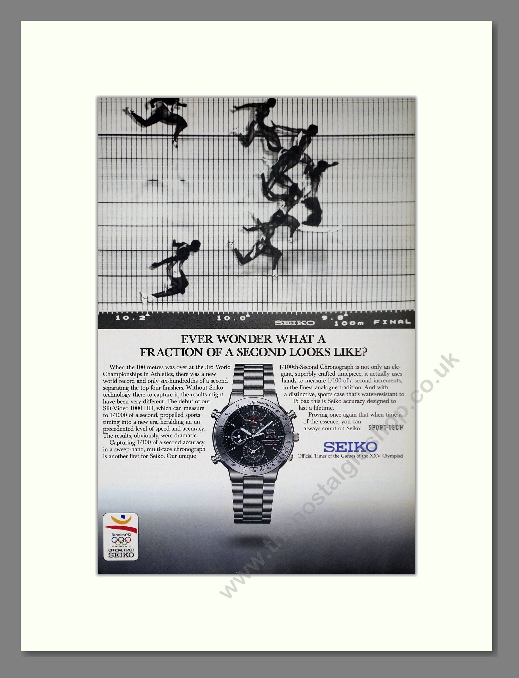 Seiko - Chronograph. Vintage Advert 1992 (ref AD64285)