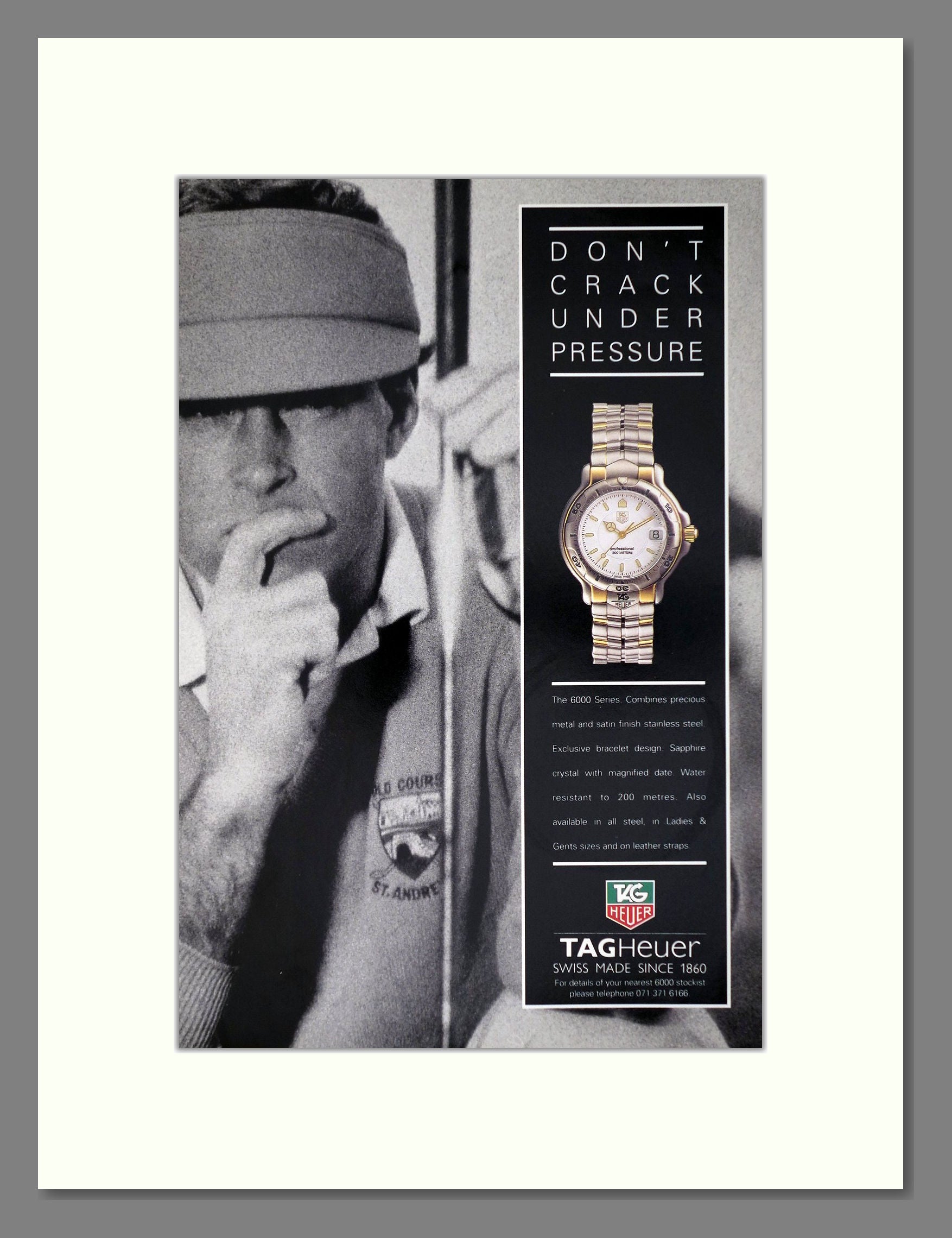 Tag Heuer - 6000 Series. Vintage Advert 1992 (ref AD64286)
