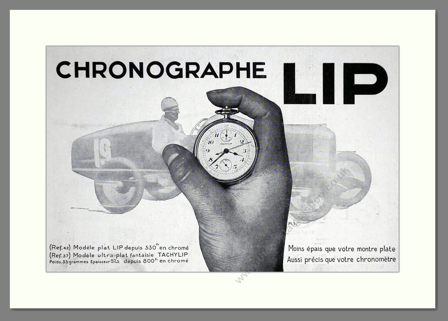 LIP - Chronographe. Vintage Advert 1931 (ref AD64294)