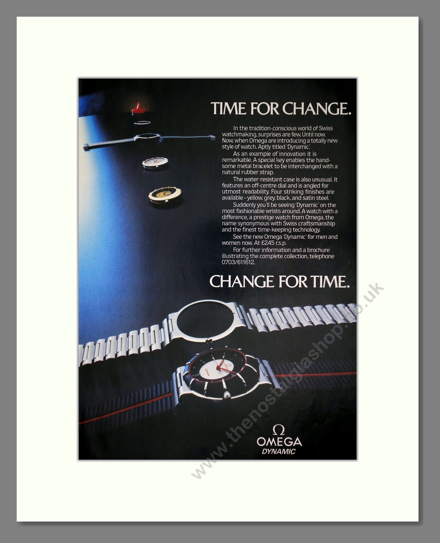 Omega - Dynamic. Vintage Advert 1985 (ref AD64309)