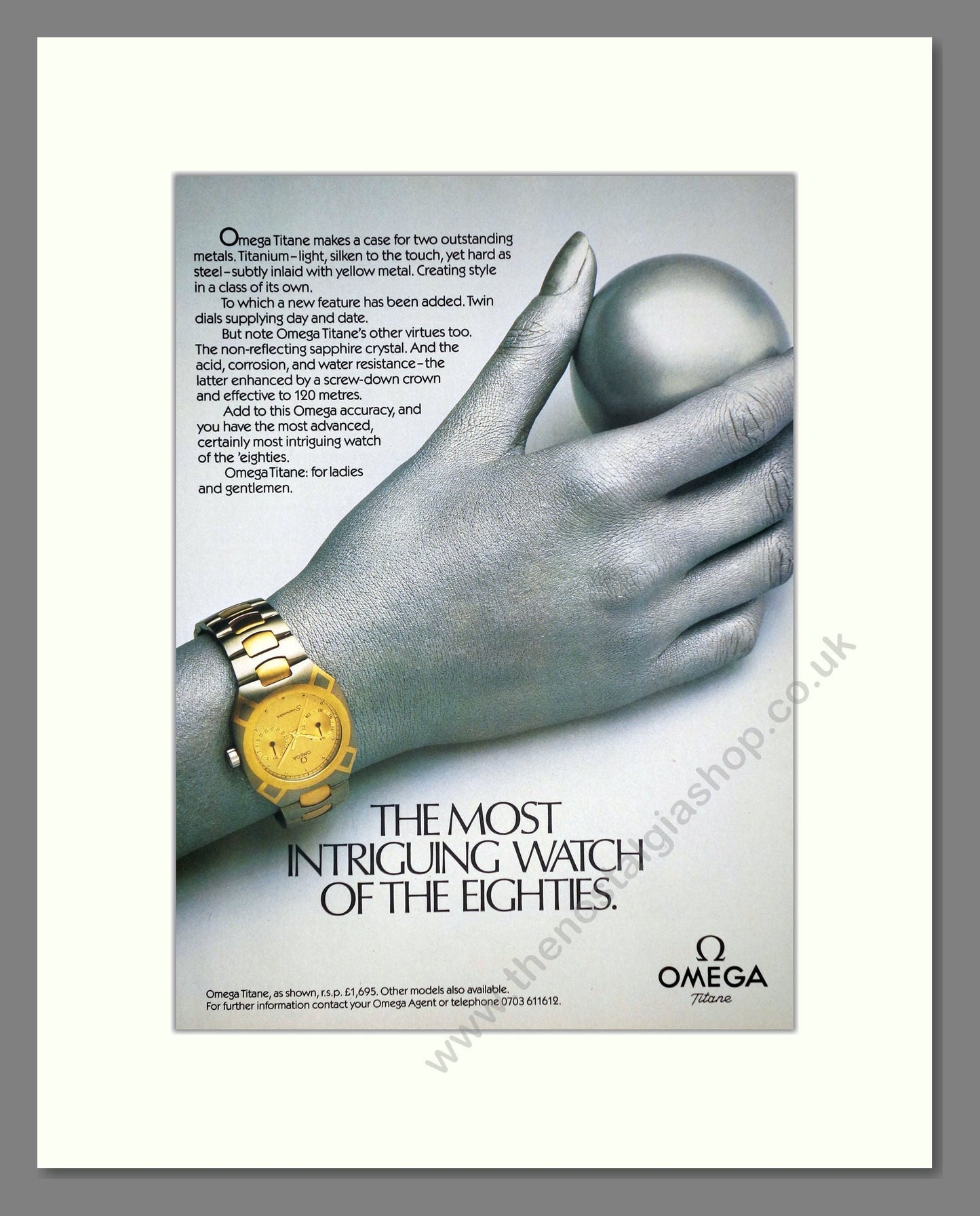 Omega - Titane. Vintage Advert 1985 (ref AD64311)