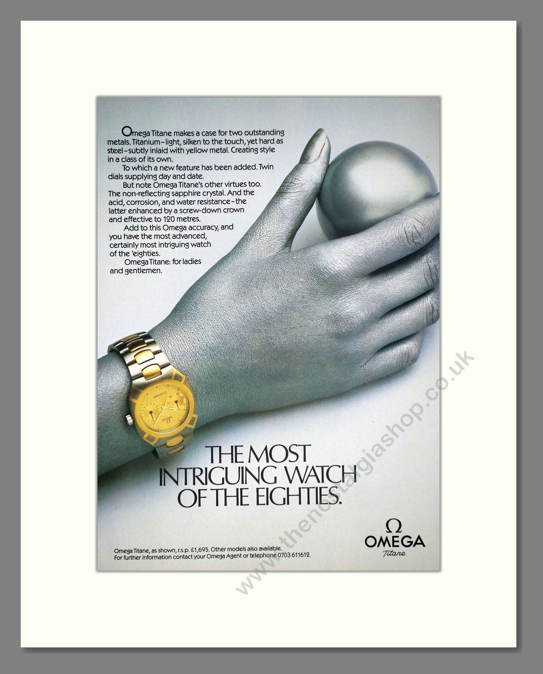 Omega - Titane. Vintage Advert 1985 (ref AD64311)