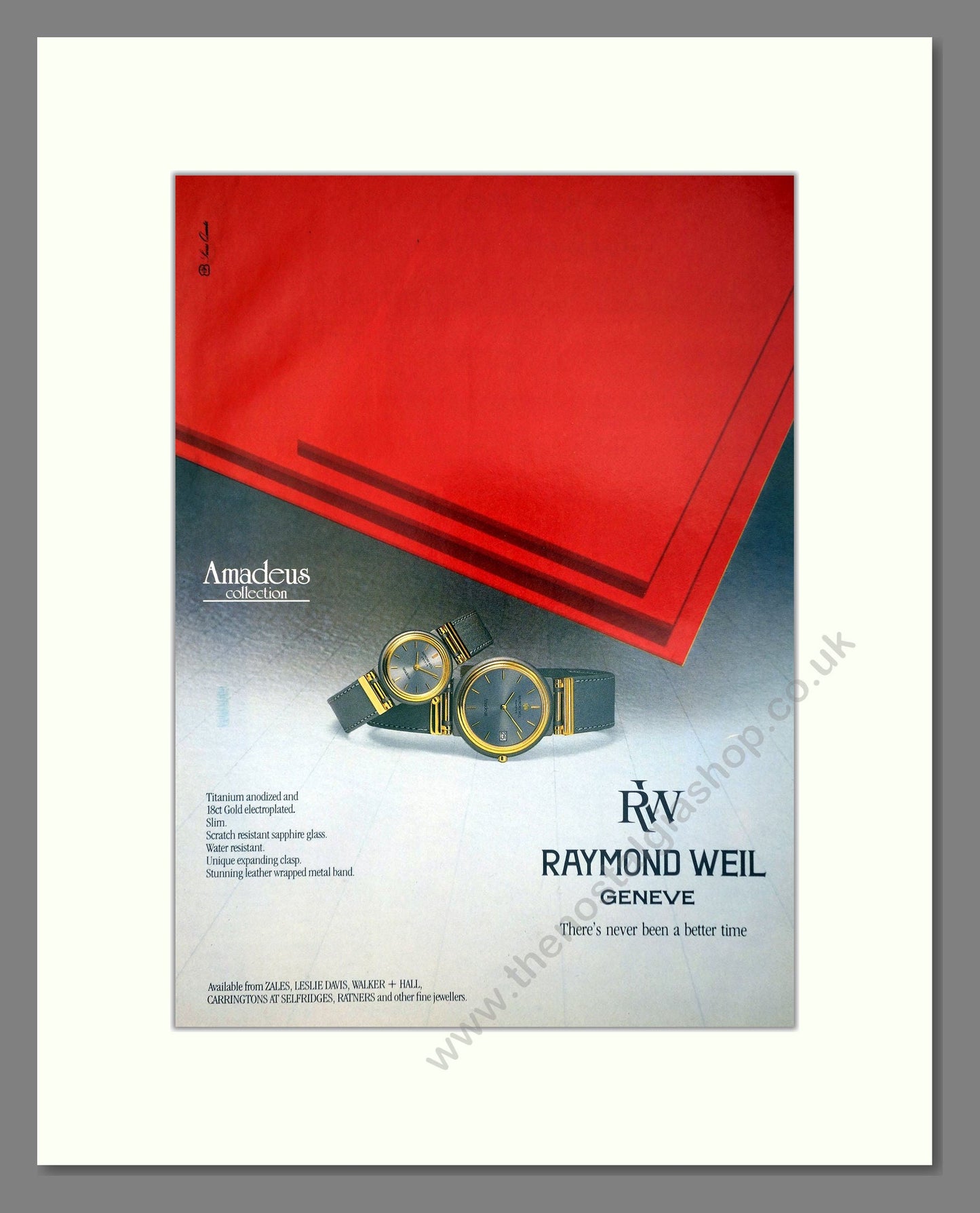 Raymond Weil - Amadeus. Vintage Advert 1985 (ref AD64329)