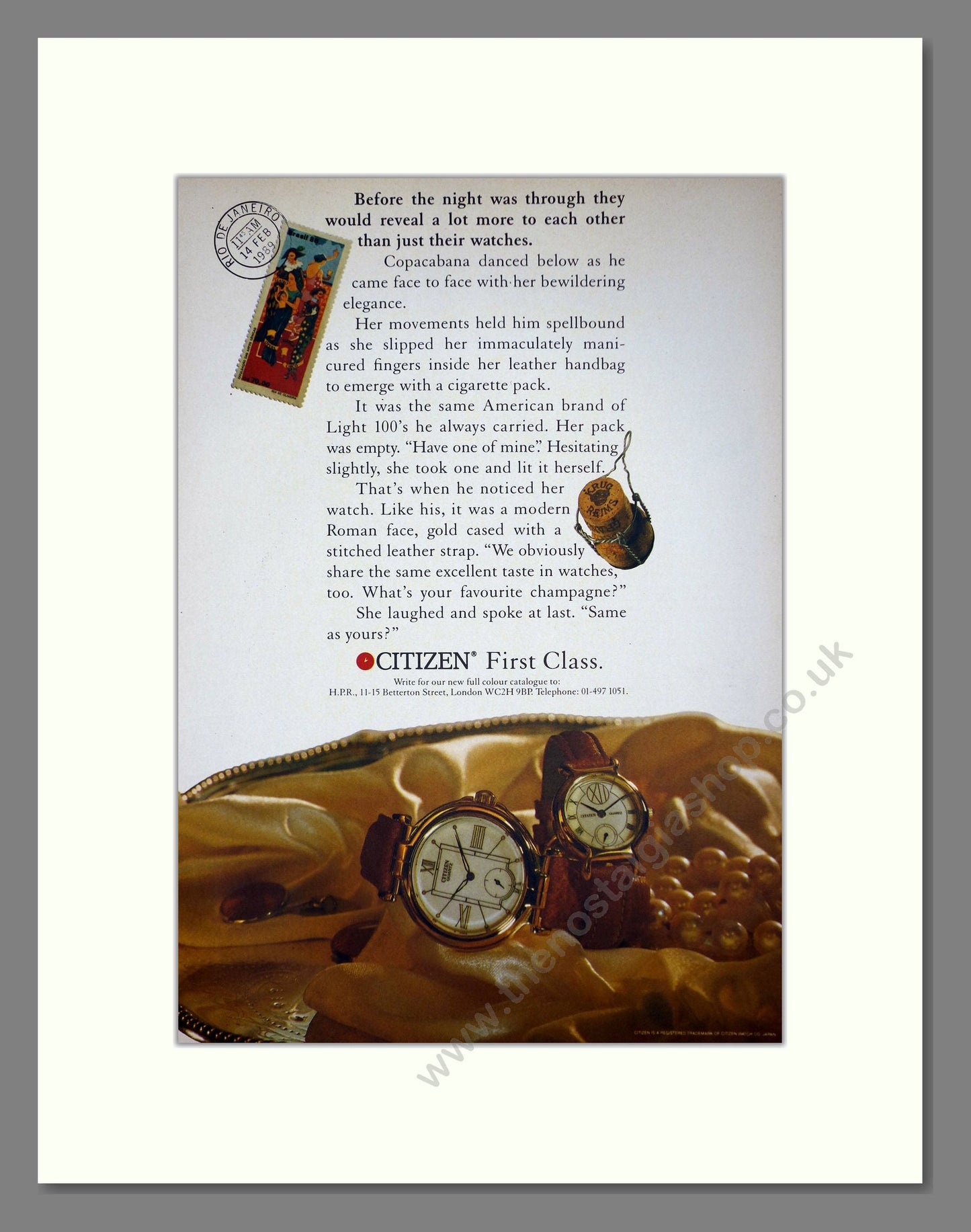 Citizen - First Class. Vintage Advert 1989 (ref AD64334)